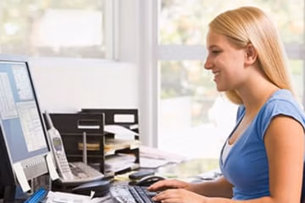 Young woman using a computer