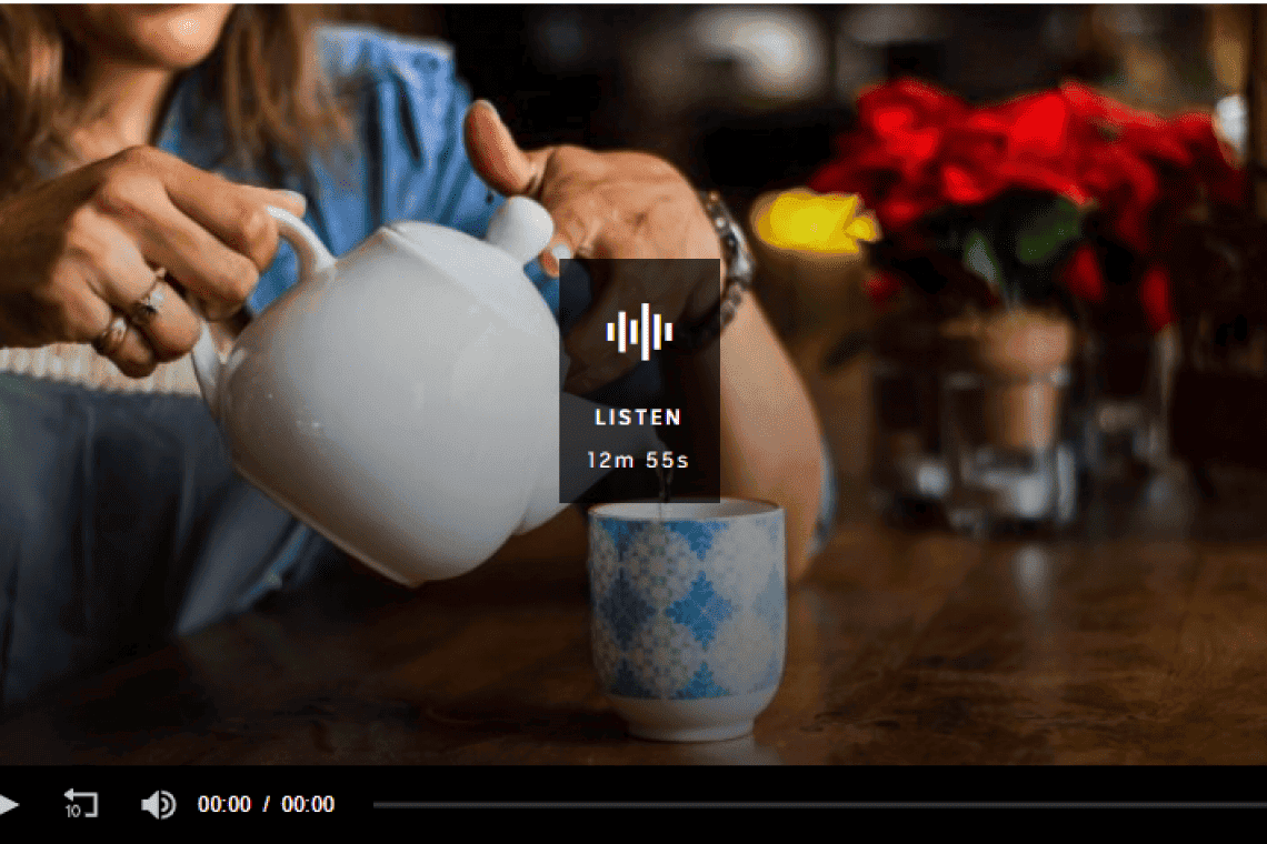 Pouring cup of tea image