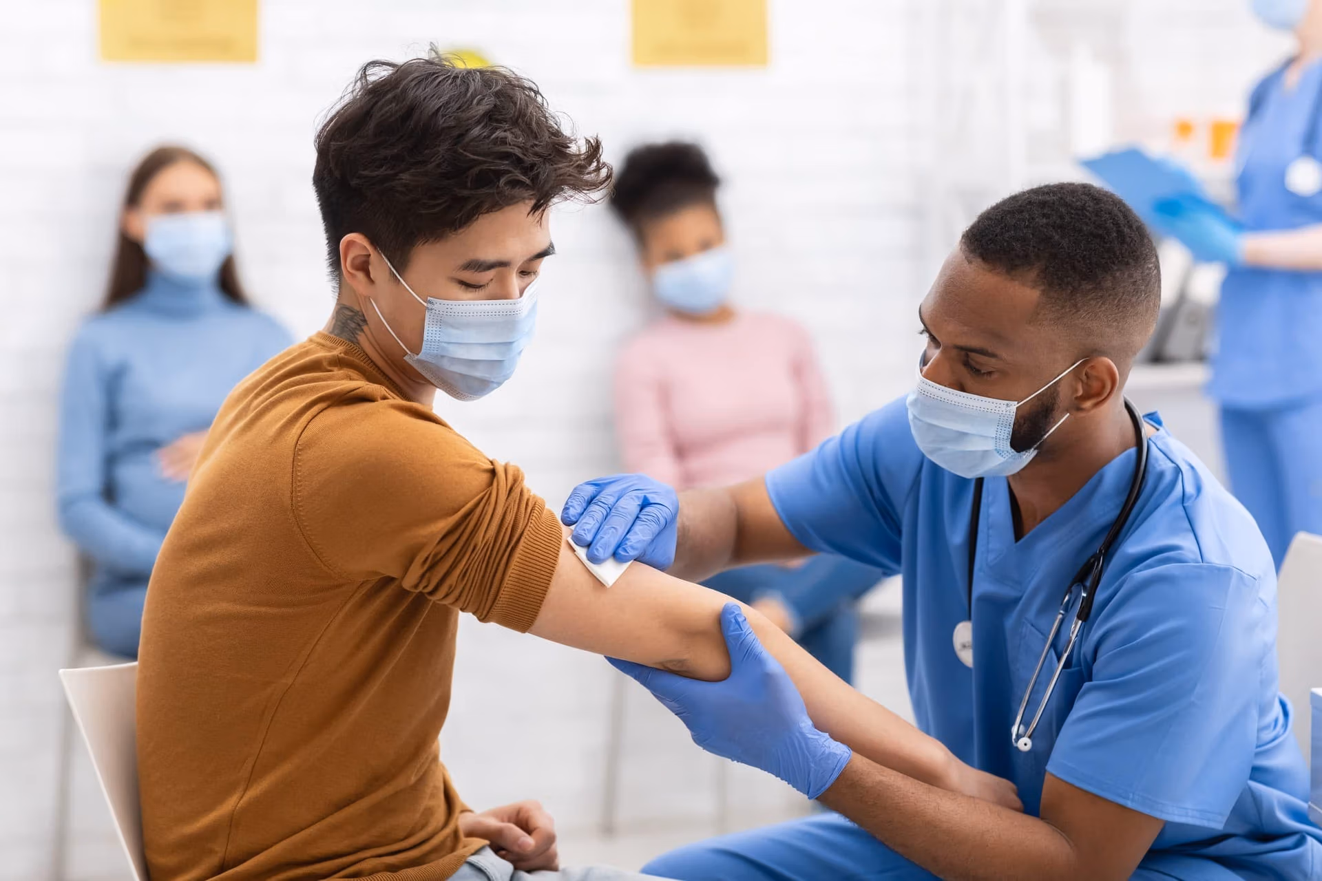 Man getting a COVID-19 vaccine