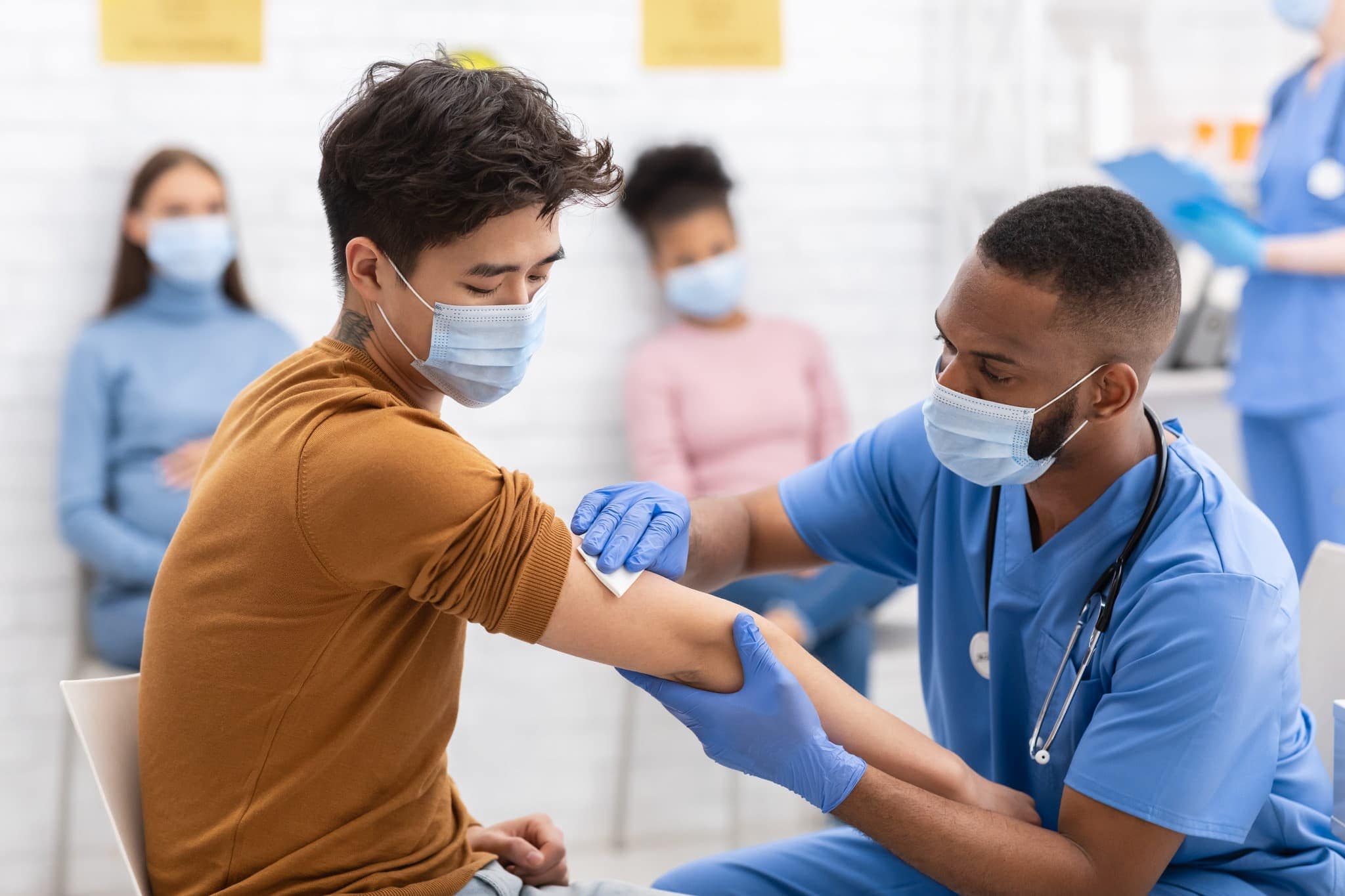 Man getting a COVID-19 vaccine