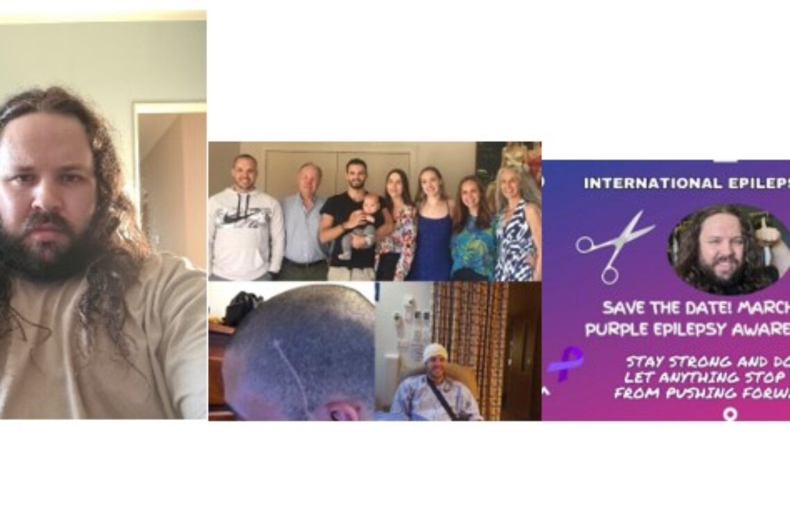 Alex cutting his hair - Purple Day Fundraiser for Epilepsy Awareness